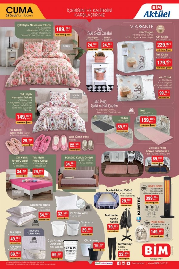 28 Ocak BİM Kataloğunda Neler Var? 28 Ocak Güncel BİM Aktüel Ürünleri